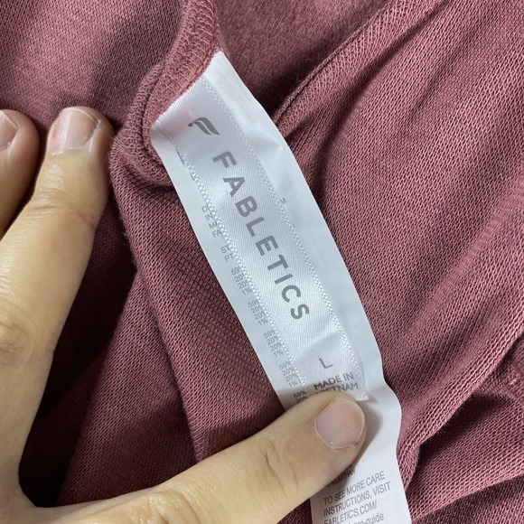 Fabletics Wide Leg Jumpsuit Sz L Dusty Mauve Loungewear Soft Comfy Travel - Picture 7 of 12